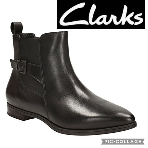 Clarks Morela Liza ankle black boots size 6.5 like new - Picture 1 of 12